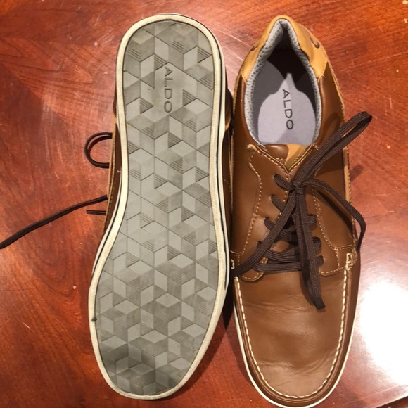 ALDO MENS LEATHER DRESS SNEAKERS SIZE 9 - Picture 5 of 5